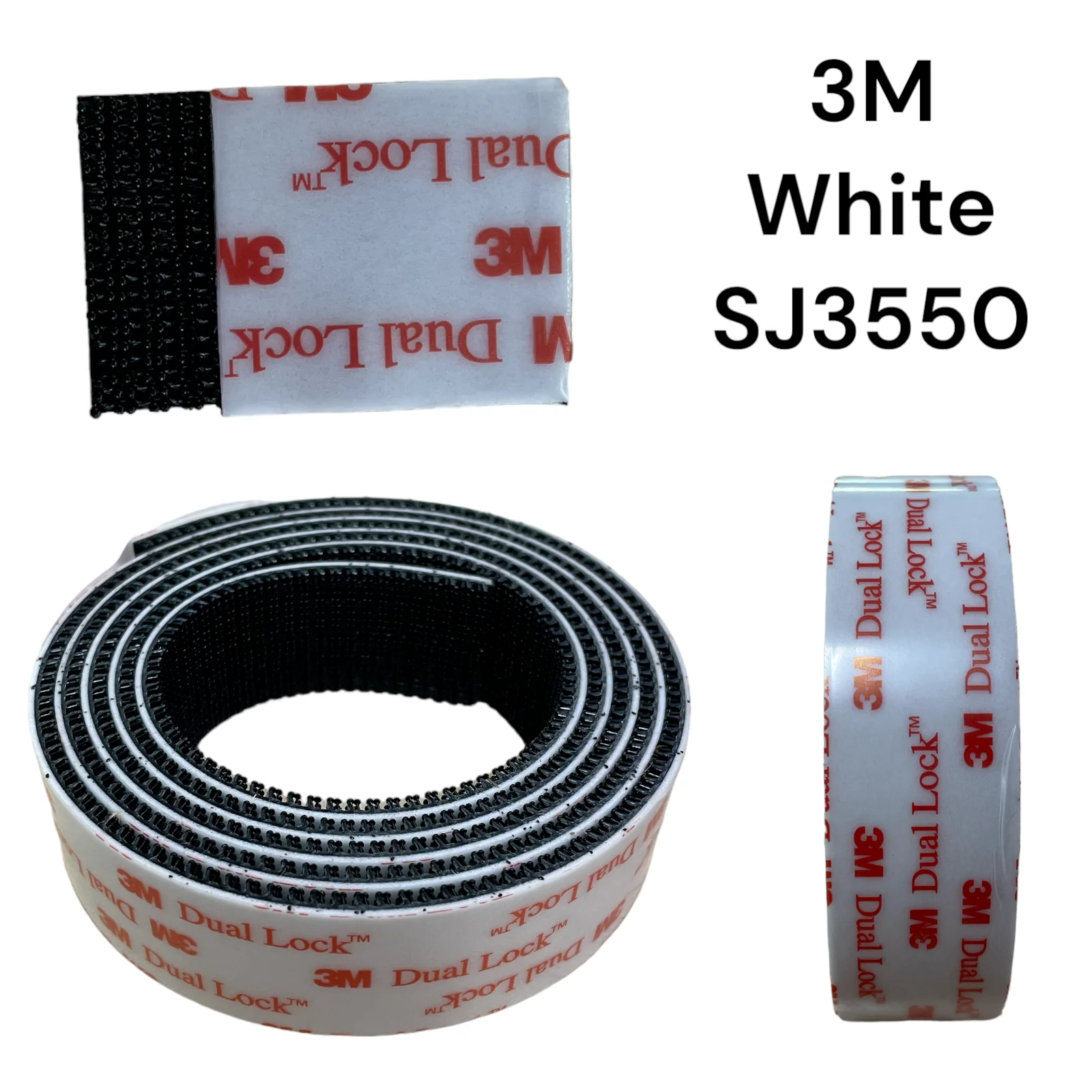 3M Dual Lock Velcro Reclosable Fastener Heavy Duty SJ3550 SJ3550CF Black Red White - Image 2