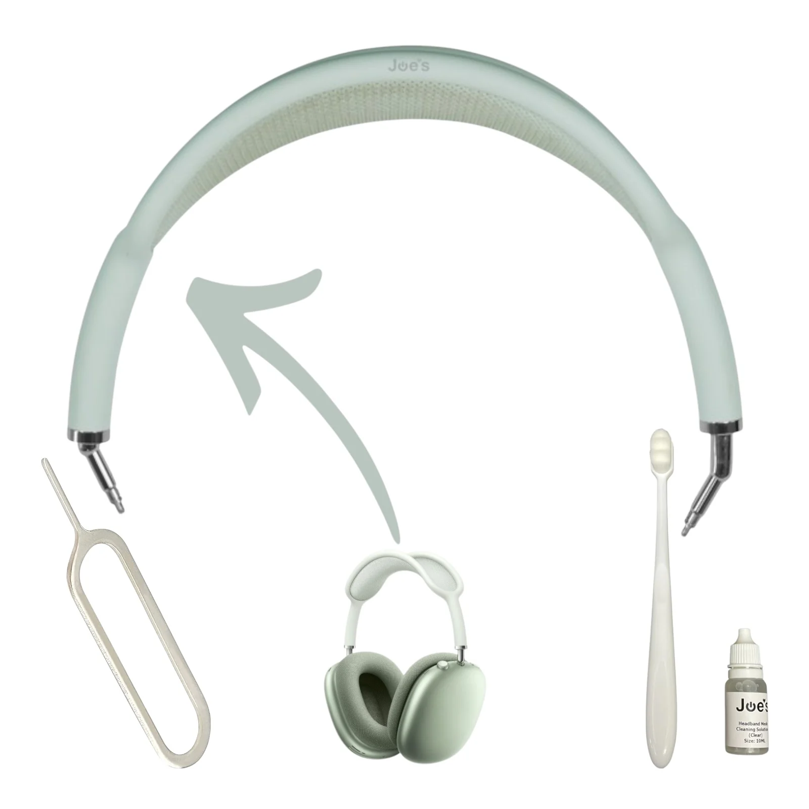 Apple AirPods Max Wireless Headphones Headband Arch Replacements + 10mL Cleaner + Sim Removal Tool (New) Part Repair - Kit - Image 10