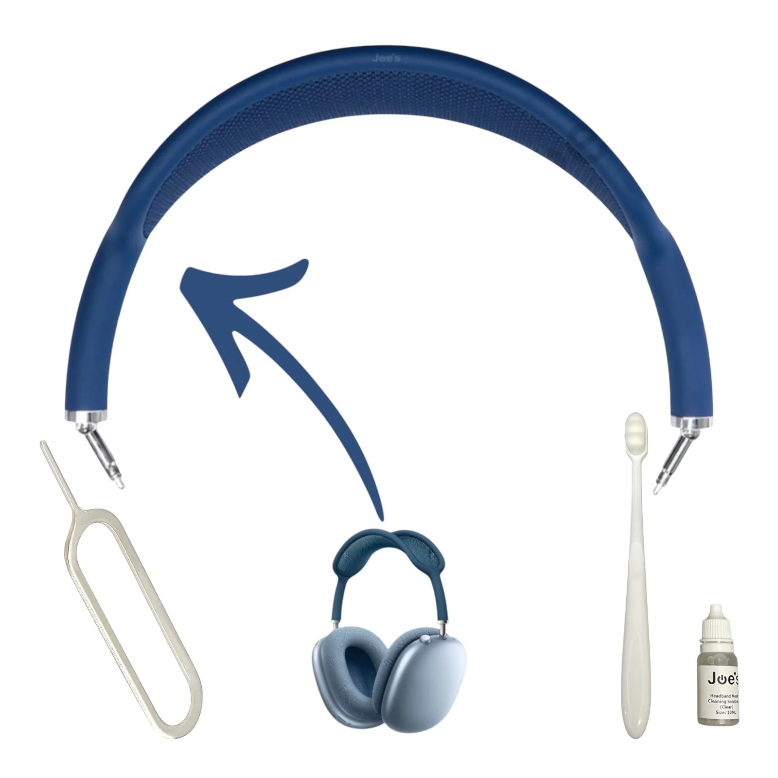 Apple AirPods Max Wireless Headphones Headband Arch Replacements + 10mL Cleaner + Sim Removal Tool (New) Part Repair - Kit - Image 7