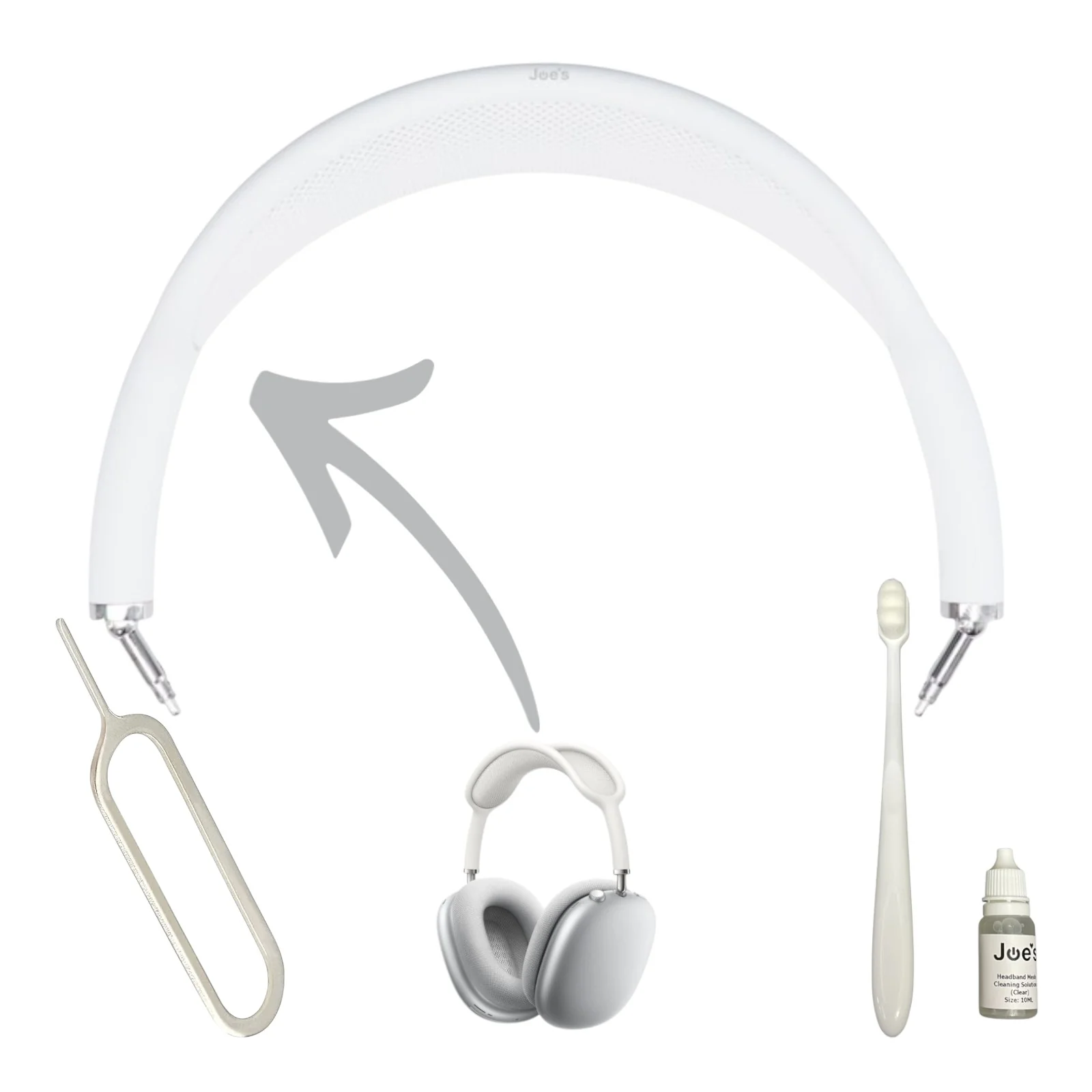 Apple AirPods Max Wireless Headphones Headband Arch Replacements + 10mL Cleaner + Sim Removal Tool (New) Part Repair - Kit - Image 8
