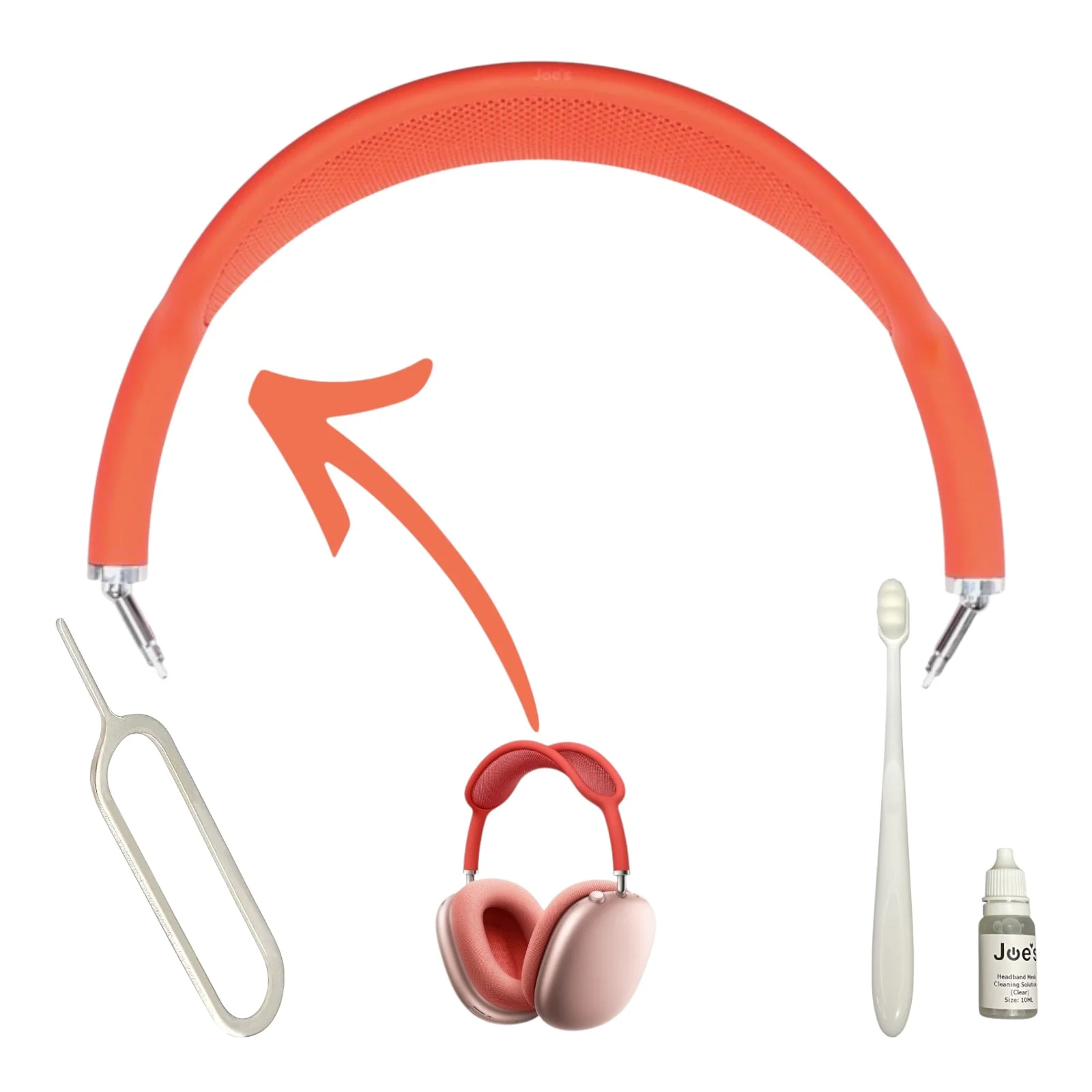 Apple AirPods Max Wireless Headphones Headband Arch Replacements + 10mL Cleaner + Sim Removal Tool (New) Part Repair - Kit - Image 9