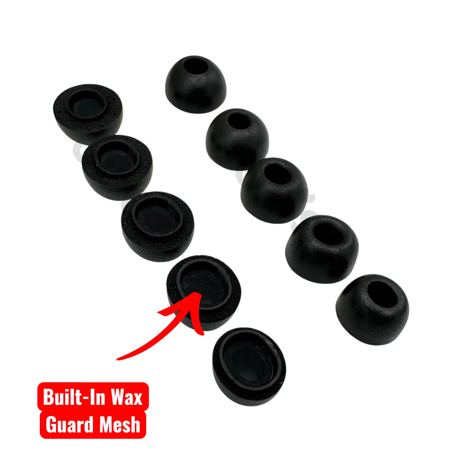 Apple AirPods Pro Memory Foam Ear Tips – 10-Pack (1st & 2nd Gen, XS–XL, Black) - Image 5