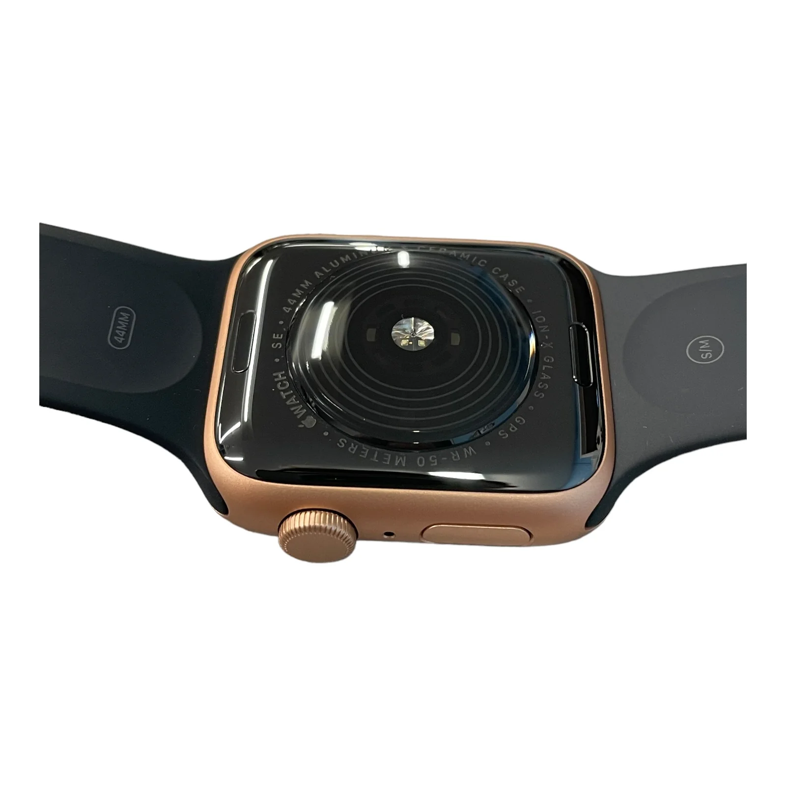Apple Watch SE (GPS) 44mm Aluminum Case Black Sport Band (Gold) - Refurbished - Image 3