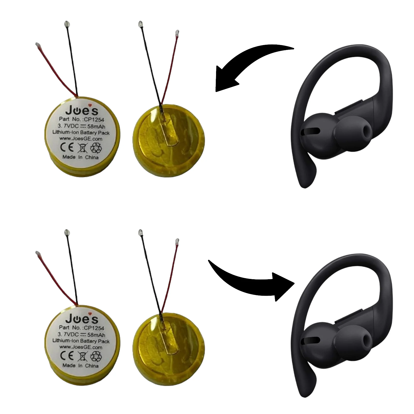 Beats By Dre Powerbeats Pro Earphones Round Battery Replacement (New) - Parts - Image 3