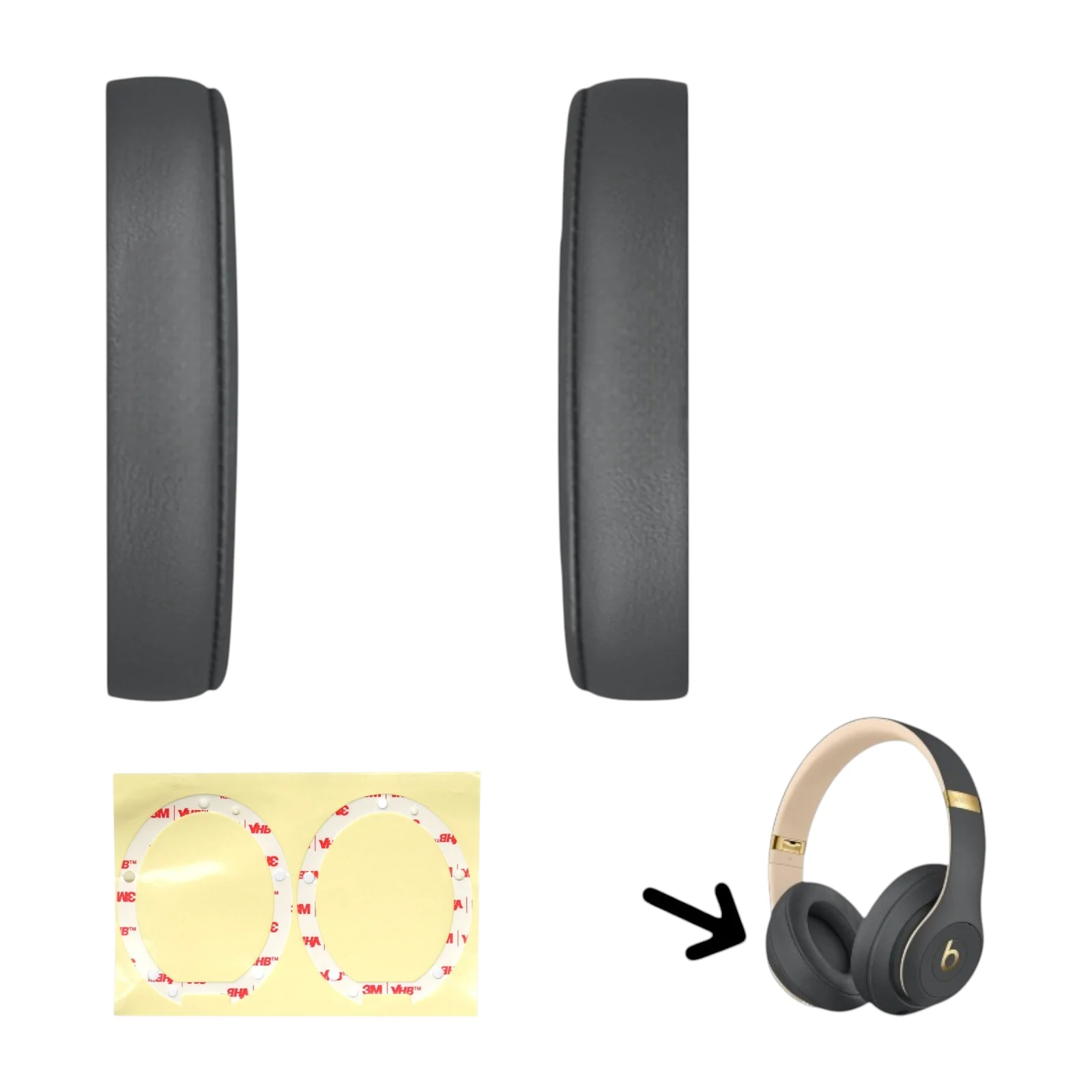 Beats By Dre Studio 3 Wireless Ear Pads Muffs Cushions Replacement Pair A1914 - Parts - Image 4