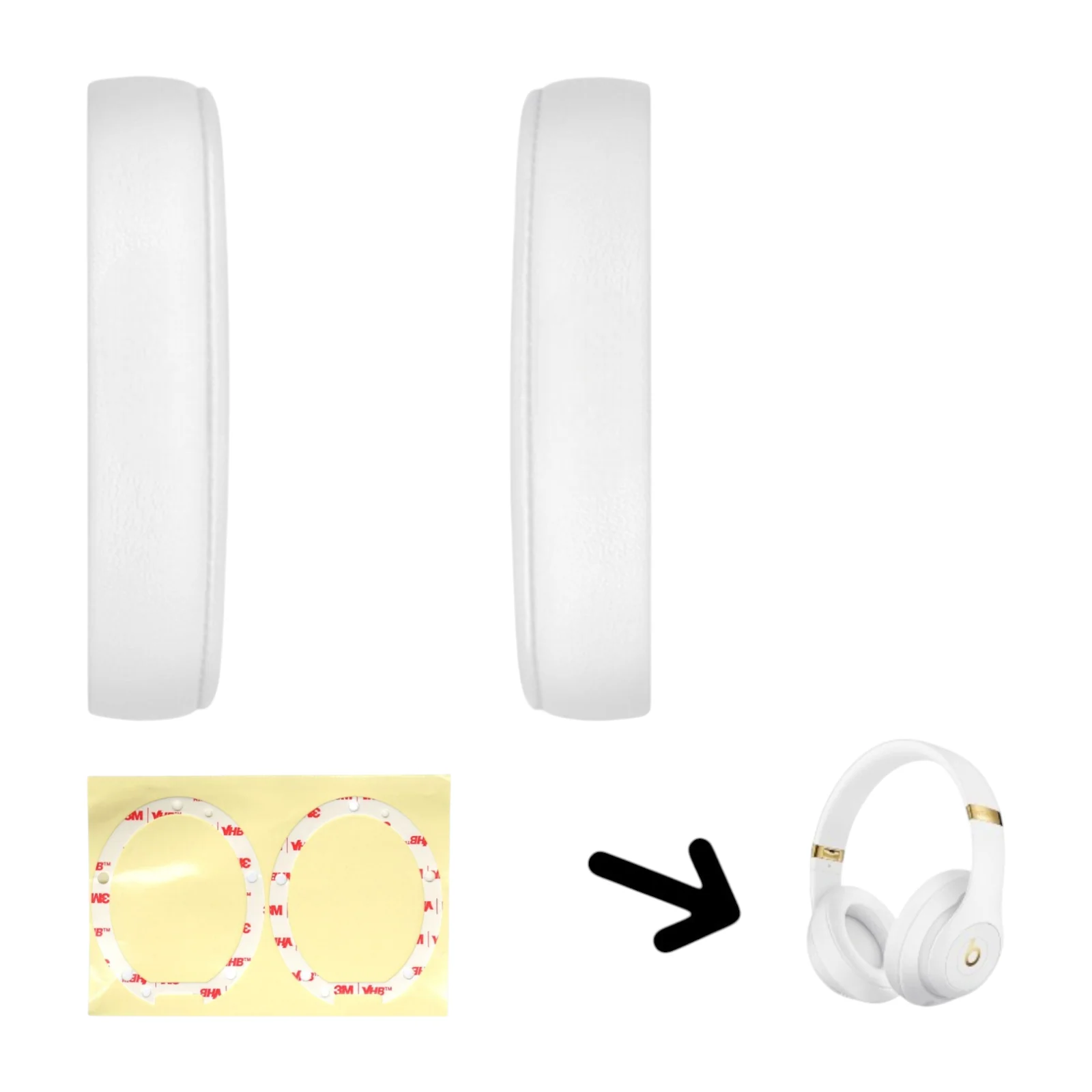 Beats By Dre Studio 3 Wireless Ear Pads Muffs Cushions Replacement Pair A1914 - Parts - Image 6