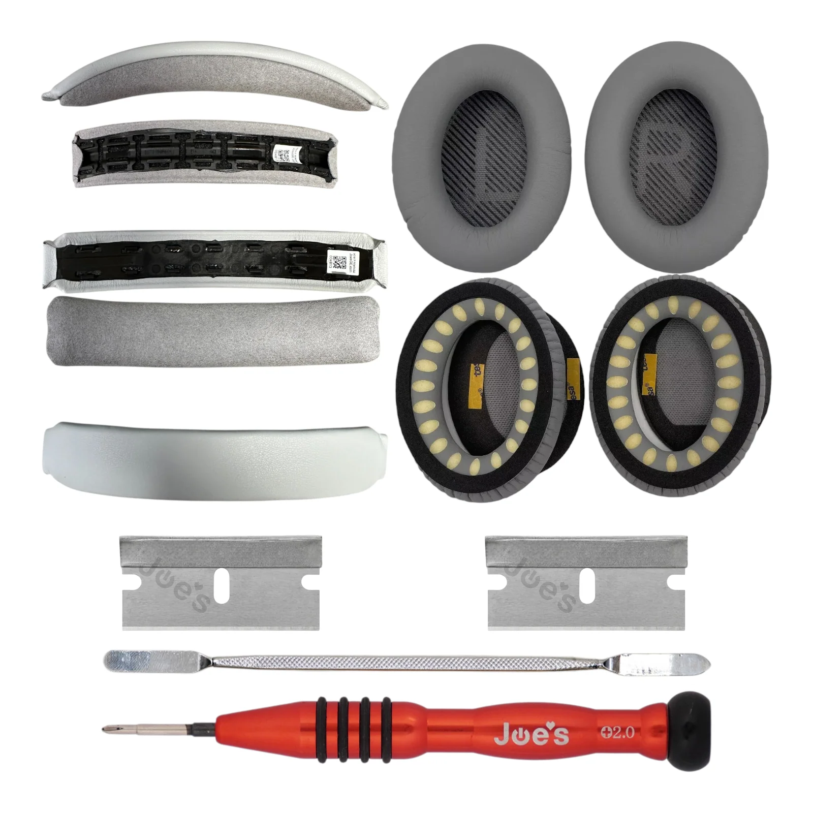 Bose QC35 / QC35 II Complete Repair Kit Genuine OEM Ear Pads + Clip-On Headband Leather + Tool Kit - Image 2