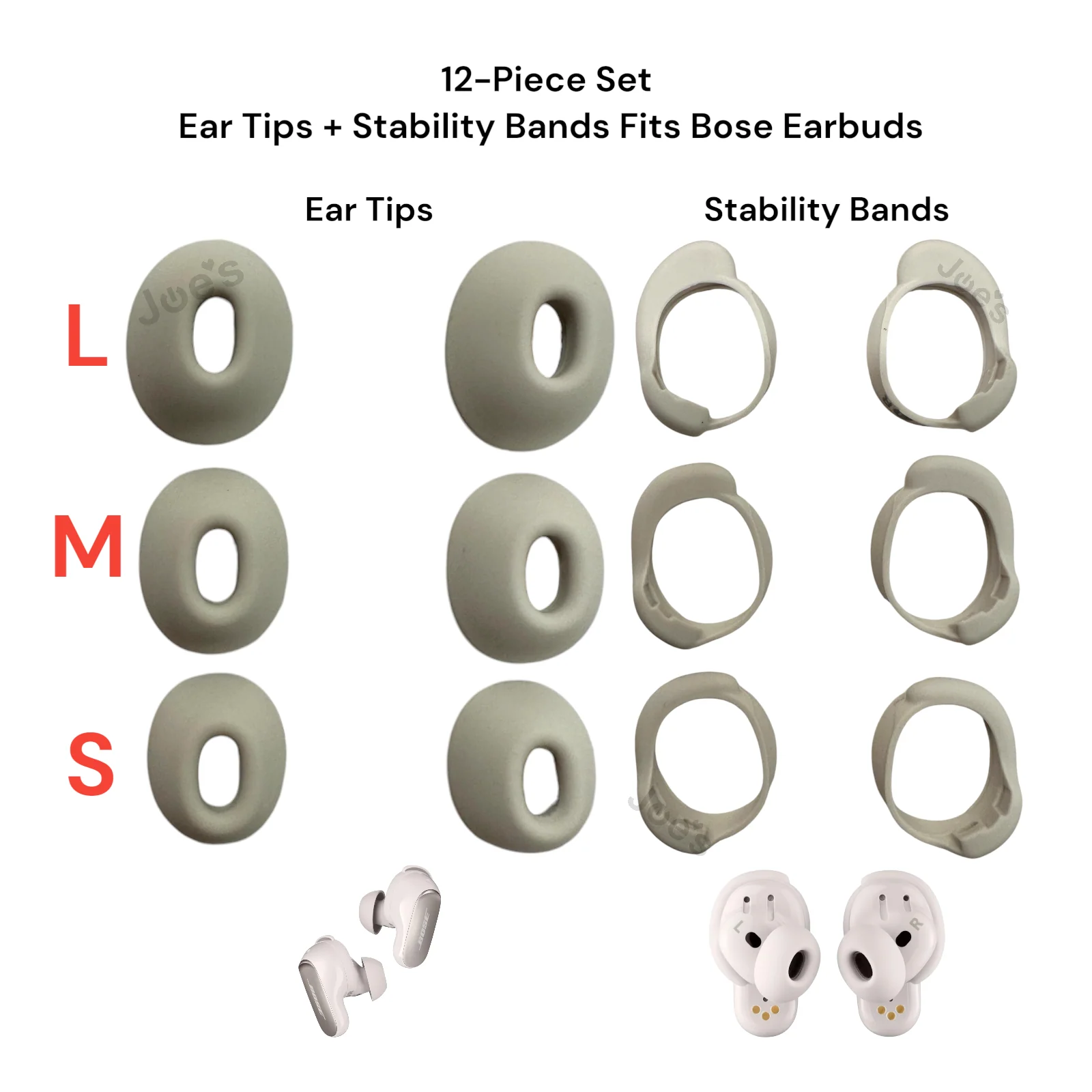 Bose QuietComfort Earbuds Replacement Ear Tips & Stability Bands (S/M/L) - Image 4