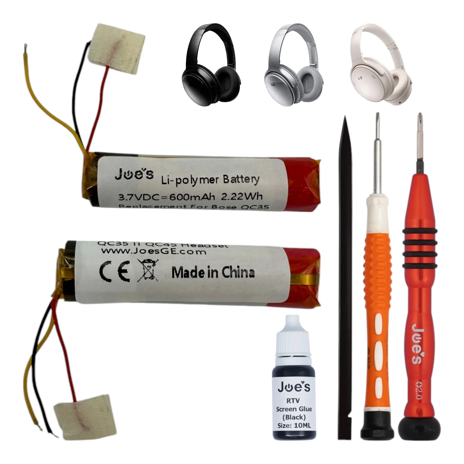 Bose Quietcomfort QC35 I QC35 II QC45 Battery Replacement 600mAh Upgraded Capacity - Parts - Image 3