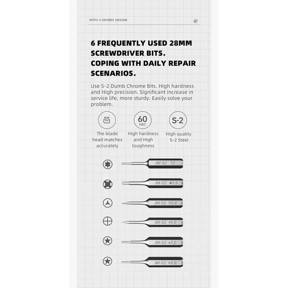 Electric Screwdriver Pen Four Gear Dual Dynamics JM-Y05 Electronics Repair - Tools - Image 6