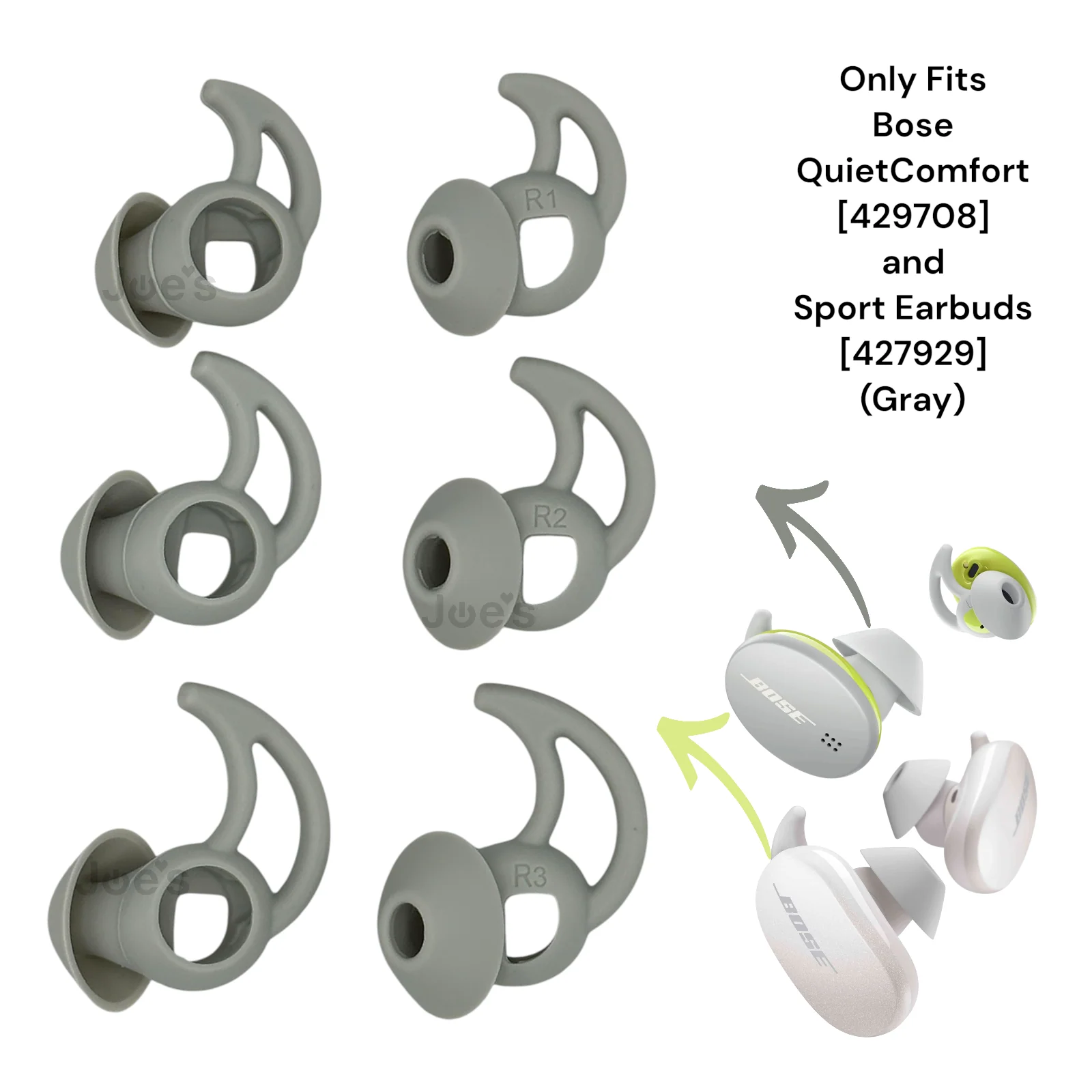 Replacement Ear Tips for Bose QuietComfort 429708 & Sport 427929 Earbuds – JoesGE Upgraded Fit (S/M/L) - Image 3