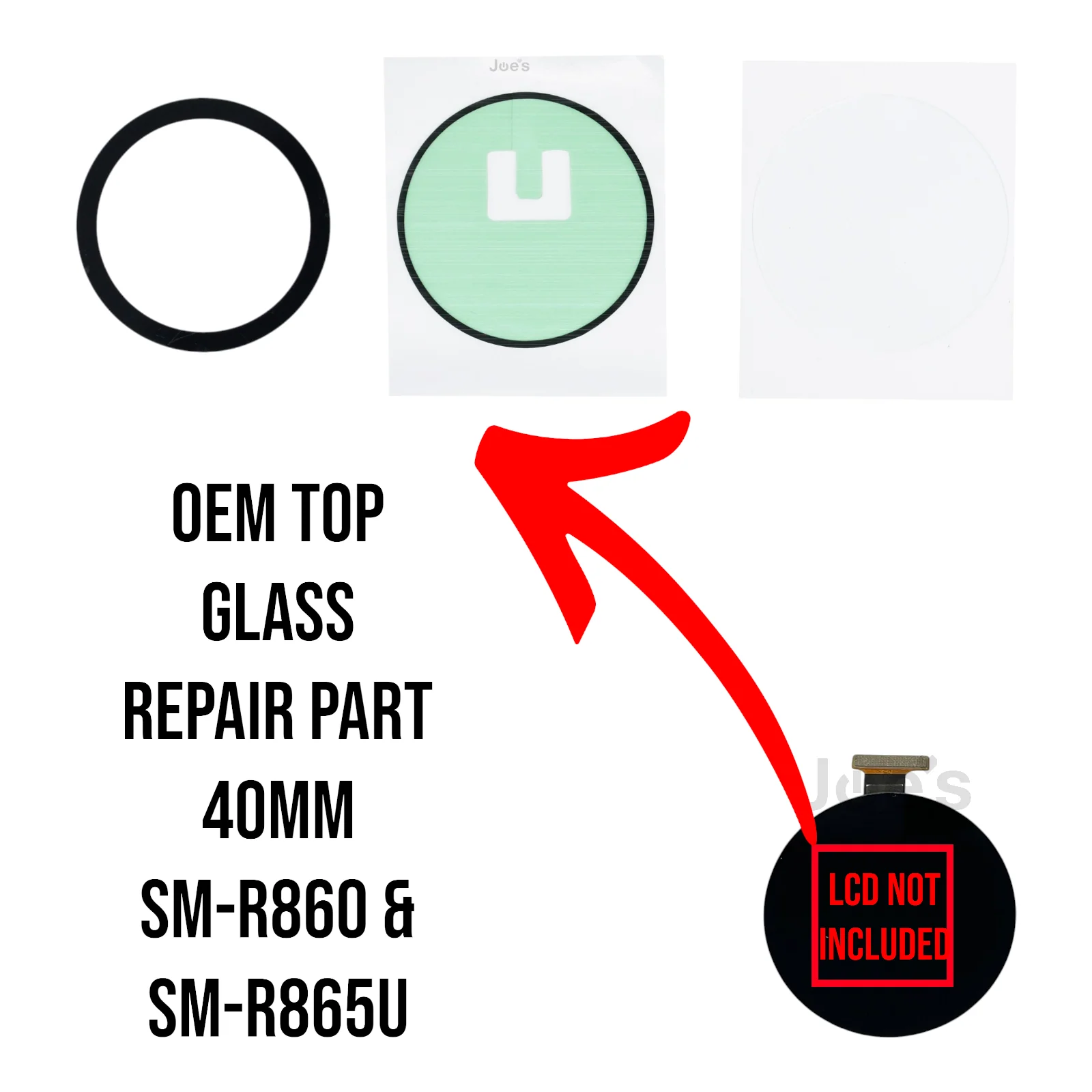 Samsung Galaxy Watch Active 4 SM-R860 SM-R870 Top Screen Glass Replacement - Parts - Image 2
