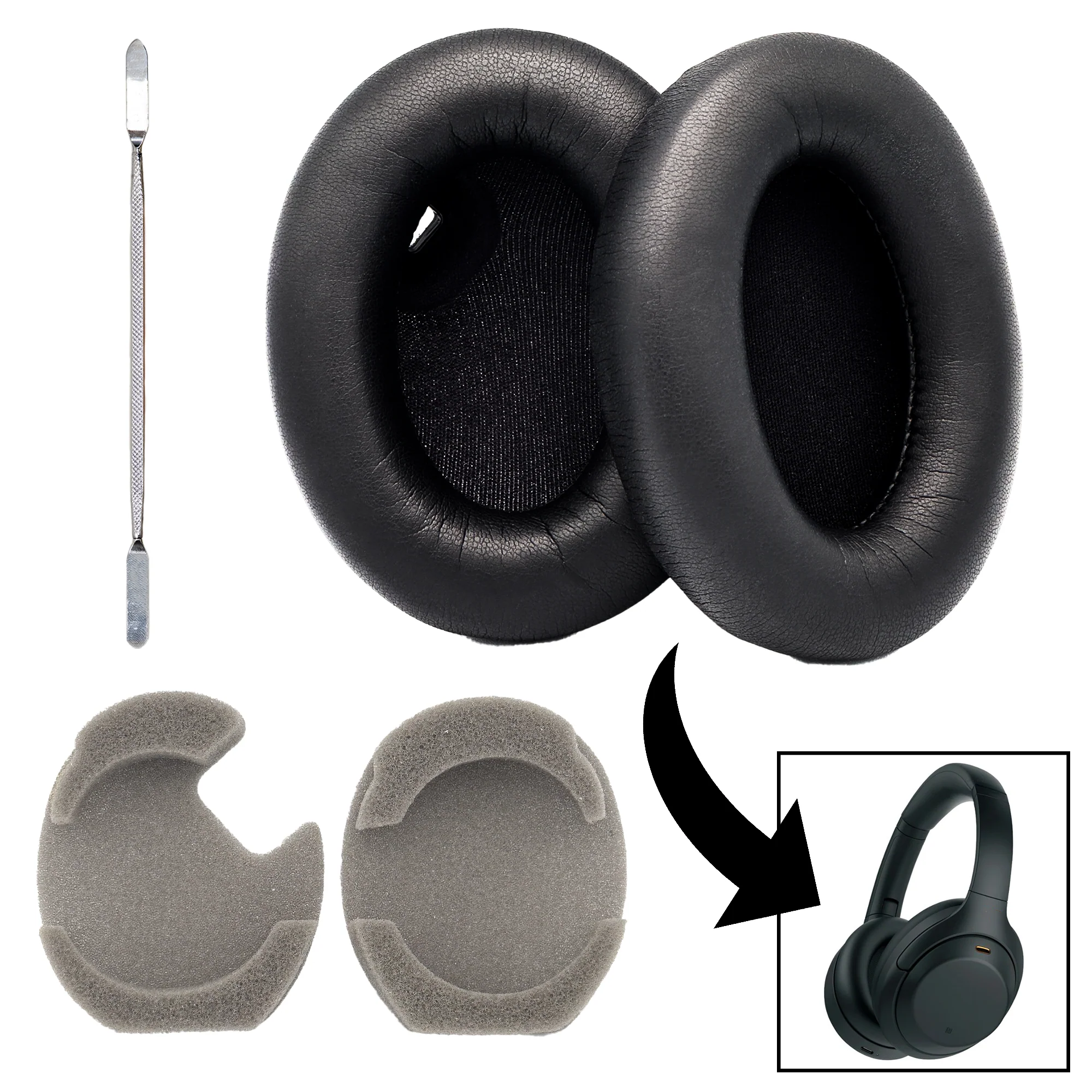 Sony Headphones WH-1000XM4 XM4 Ear Pad Cushions Replacements + Pry Tool - Parts - Image 6