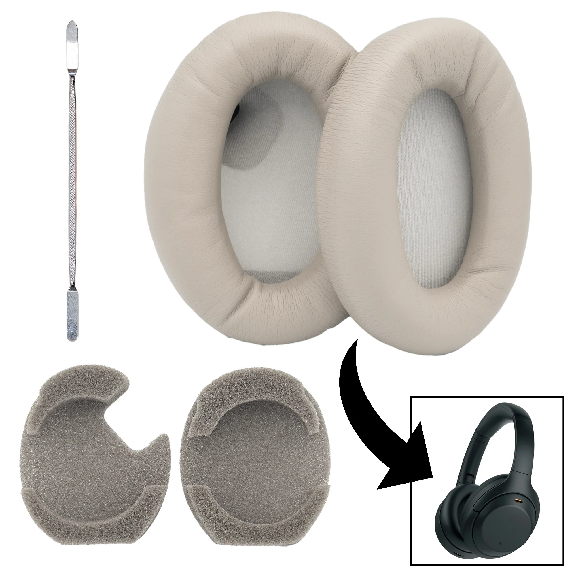 Sony Headphones WH-1000XM4 XM4 Ear Pad Cushions Replacements + Pry Tool - Parts - Image 8
