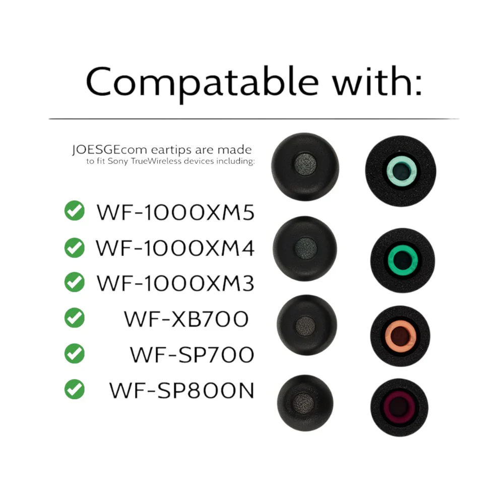 Sony WF-1000XM5 Memory Foam Comfortable Ear Tips Replacement - Accessories - Image 2