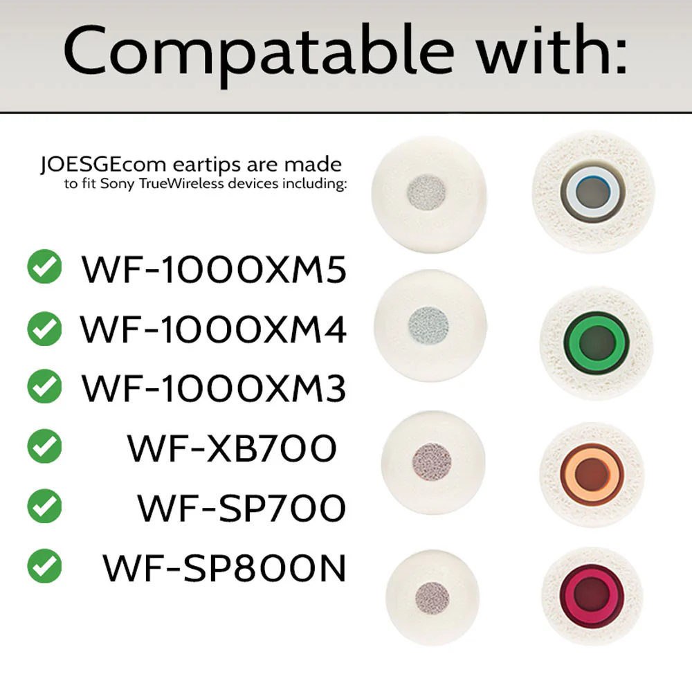 Sony WF-1000XM5 Memory Foam Comfortable Ear Tips Replacement - Accessories - Image 5