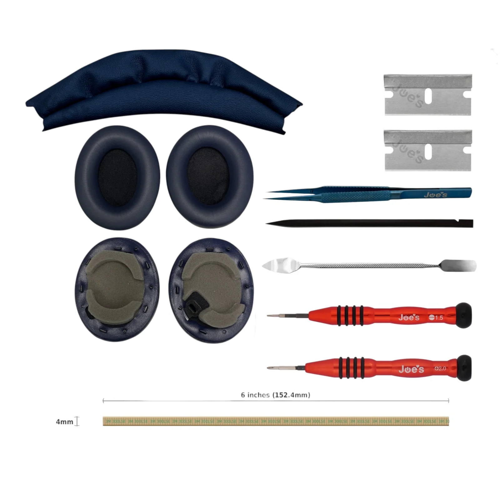 Sony WH-1000XM4 Headband Leather + Ear Pad Replacement Repair Kit with Tools Parts - Image 2