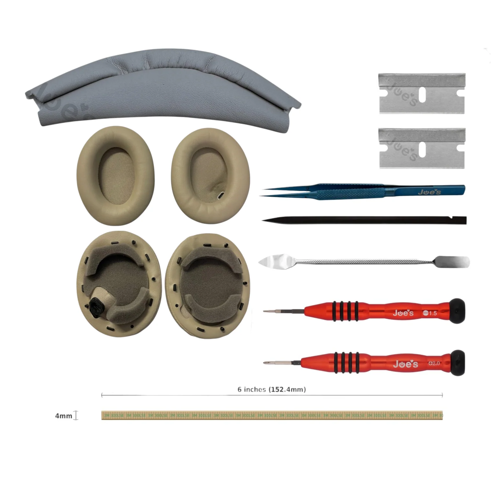 Sony WH-1000XM4 Headband Leather + Ear Pad Replacement Repair Kit with Tools Parts - Image 3