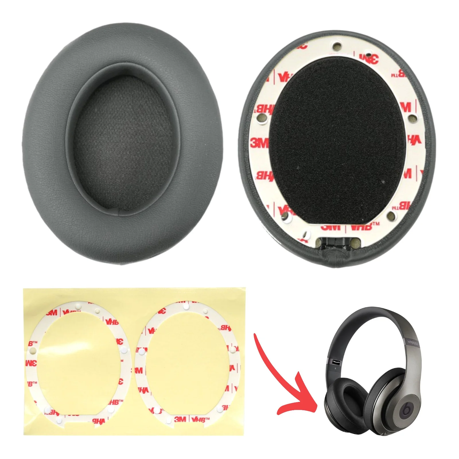 Beats By Dre Studio 2 2.0 Wired Wireless Ear Pad Pads Muffs Cushions Replacements - Parts - Image 3