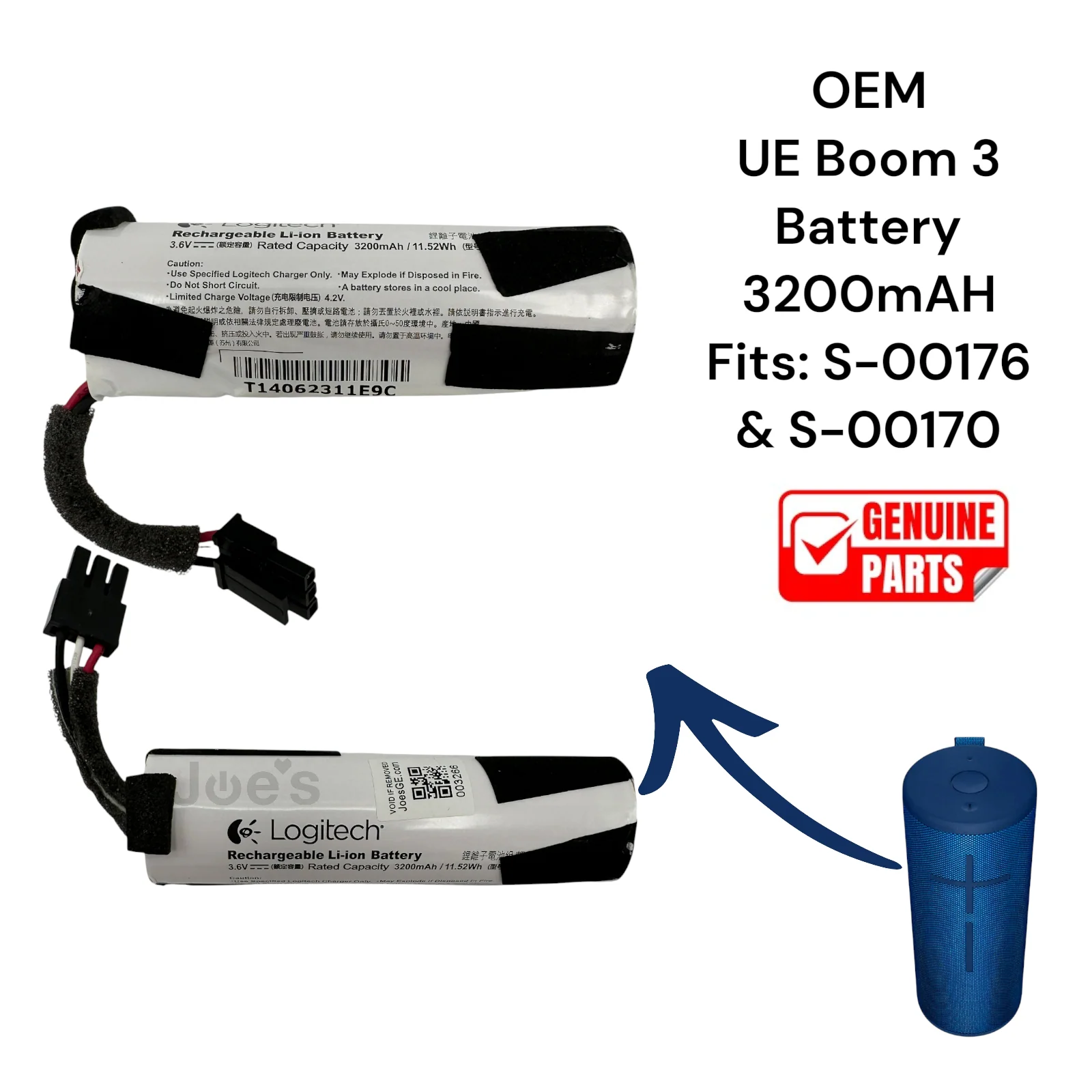 UE Boom 3 Bluetooth Speaker Spare Replacement Components (Model S-00170 / S-00176) – Parts - Image 3